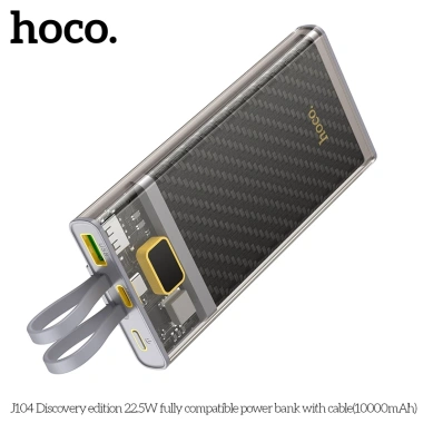 Pin Sạc Dự Phòng Hoco J104 10.000mAh - Sạc Nhanh 22.5W PD QC3.0, Có Dây, Giá 250k 7