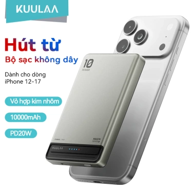 Pin sạc dự phòng không dây 10.000mAh, PD 20W, iPhone 12-17, nhỏ gọn, 239.000 VND