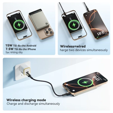 Pin sạc dự phòng không dây 10.000mAh, PD 20W, iPhone 12-17, nhỏ gọn, 239.000 VND 2 Pin sạc dự phòng không dây 10.000mAh, PD 20W, iPhone 12-17, nhỏ gọn, 239.000 VND 2