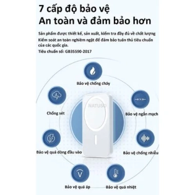 Pin sạc dự phòng không dây 5.000mAh, lực hút mạnh, sạc nhanh PD, không nóng, bảo hành 6 tháng 2