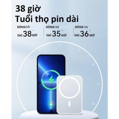 Pin sạc dự phòng không dây 5.000mAh, lực hút mạnh, sạc nhanh PD, không nóng, bảo hành 6 tháng 6