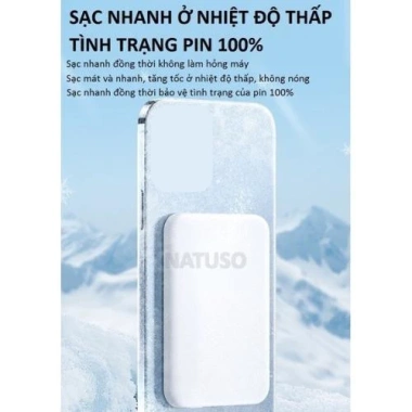 Pin sạc dự phòng không dây 5.000mAh, lực hút mạnh, sạc nhanh PD, không nóng, bảo hành 6 tháng 7