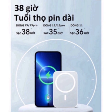 Pin sạc dự phòng không dây 5.000mAh mini có nam châm tự động, phù hợp iPhone và Android - Giá ưu đãi 159k 2