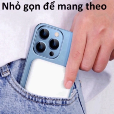 Pin sạc dự phòng không dây 5.000mAh mini có nam châm tự động, phù hợp iPhone và Android - Giá ưu đãi 159k 4