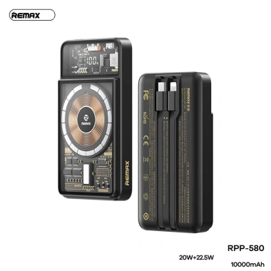 Pin sạc dự phòng không dây có dây 10.000mAh 22.5W Remax RPP-580 chính hãng - 450k