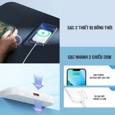 Pin sạc dự phòng không dây Remax RPP-65 10.000mAh, sạc nhanh PD 20W, 4 màu 6