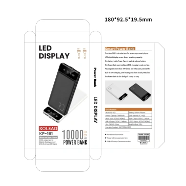 Pin sạc dự phòng KOLEAD KP161 10.000mAh mỏng, đèn pin sáng mạnh, hiển thị pin 4 Pin sạc dự phòng KOLEAD KP161 10.000mAh mỏng, đèn pin sáng mạnh, hiển thị pin 4