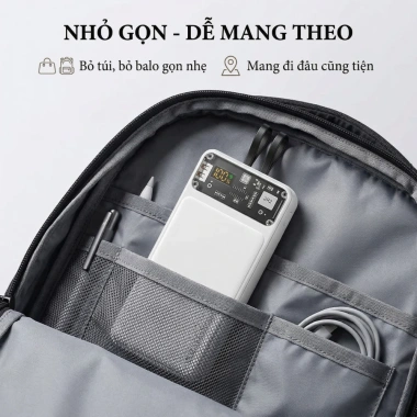 Pin sạc dự phòng LED 30.000mAh 100W PD20W, sạc nhanh 2 dây, đa thiết bị, chỉ 380k 8
