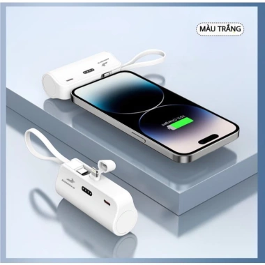 Pin sạc dự phòng mini iPhone & Android, cáp Lightning‑Type C tích hợp, siêu gọn – 88.400₫ 6