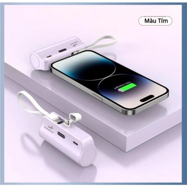 Pin sạc dự phòng mini iPhone & Android, cáp Lightning‑Type C tích hợp, siêu gọn – 88.400₫ 9