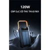 Pin sạc dự phòng năng lượng mặt trời 80.000mAh 120W - Đèn LED 2 dây sạc, tương thích mọi máy 5