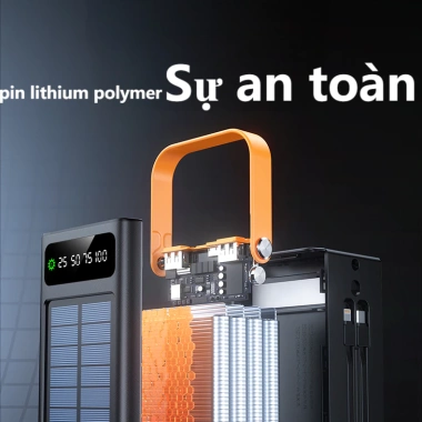 Pin sạc dự phòng năng lượng mặt trời 90.000mAh sạc nhanh 120W LED hiển thị 2 dây 335.000₫ 2