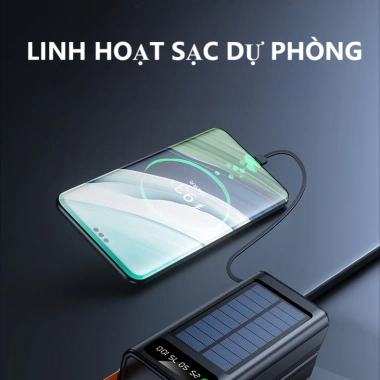 Pin sạc dự phòng năng lượng mặt trời 90.000mAh sạc nhanh 120W LED hiển thị 2 dây 335.000₫ 7