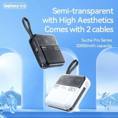 Pin sạc dự phòng REMAX RPP-603 20.000mAh 2 cáp nhanh cho iPhone & Android 20W PD+22.5W QC - Giá ưu đãi 385k