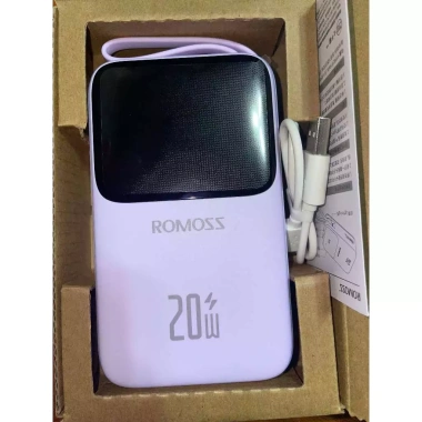 Pin sạc dự phòng Romoss PFC20 20.000mAh sạc nhanh 22.5W PD20W kèm cáp, đèn báo - Giá chỉ 399.000 VND