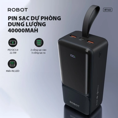 Pin sạc dự phòng RT32 30.000mAh 22.5W ROBOT chính hãng, bảo hành 12 tháng, giá 679.000₫ 7