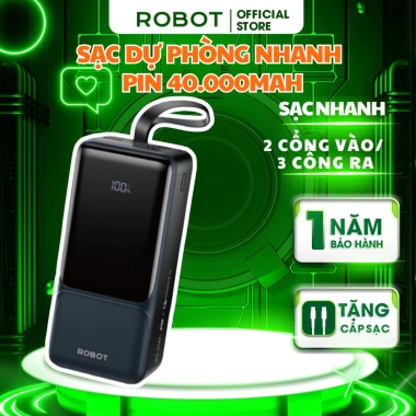 Pin sạc dự phòng RT32 30.000mAh 22.5W ROBOT chính hãng, bảo hành 12 tháng, giá 679.000₫ 10