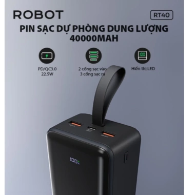 Pin Sạc Dự Phòng RT40 40.000mAh sạc nhanh 22.5W MSDS CE UN38.3 RoHS 769.000 VND 4