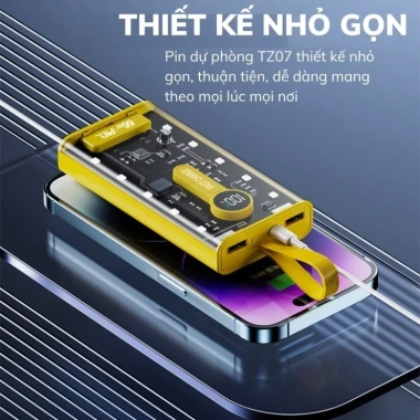 PIN Sạc Dự Phòng SPD 20.000mAh 120W 4 Cổng PD Siêu Nhanh và LED Đẹp