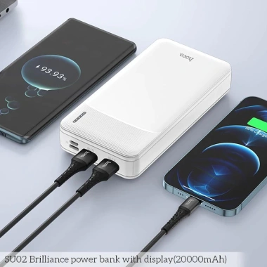 Pin sạc dự phòng trong suốt HOCO 20.000mAh Sạc nhanh đèn LED hỗ trợ nhiều thiết bị dung lượng lớn 7