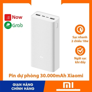 Pin sạc dự phòng Xiaomi Gen3 30.000mAh 18W Sạc nhanh, giá ưu đãi 550.000₫