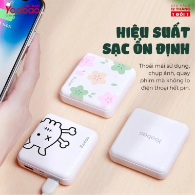 Pin sạc dự phòng Yoobao M4 mini 10.000mAh Li-Polymer 2 đầu vào 2 đầu ra - Giá 290k 7