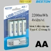 Pin sạc Li-ion 1.5V BESTON AA 2AC-60/3AC-18, AA 2.200mWh, AAA 600mWh - 55.999 VND 10