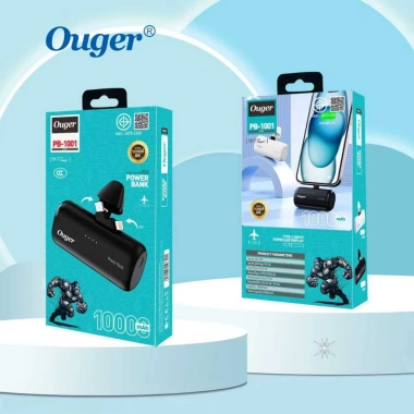 Pin sạc OUGER PB1.001 10.000mAh, 2 cổng iPhone/Type‑C, 15W, giắc đuôi, 195.000₫ 9