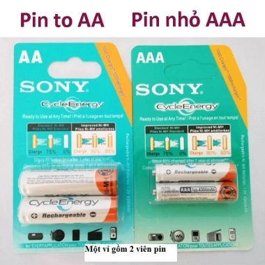 Pin Sony AA (2A) & AAA (3A) Sạc Được – 2 Cục, Sạc Pin 2A/3A USB 3 Khe, 36.000 VND 9