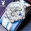 PLAYBOY Đồng hồ nam thạch anh dây silicone, chronograph, chống nước, lịch - Giá 588.800₫