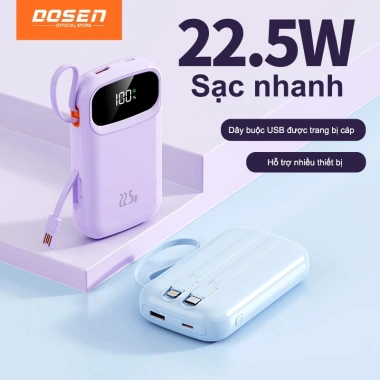 Power Bank Dosen PD 22.5W 2 Đầu, Dây Đôi, LED, 10.000-25.000mAh - 389.800 VND 6