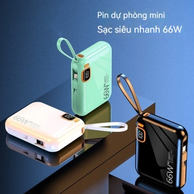 Power Bank Mini PD 66W 20.000mAh – Sạc nhanh hai chiều, kèm cáp, giá 320.168₫