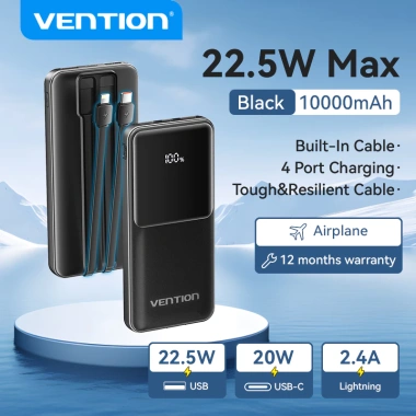 Power Bank Vention 20.000mAh PD 22.5W - Sạc nhanh Type-C, Tương thích iPhone, Xiaomi, Huawei, Samsung - BH 12 tháng 10
