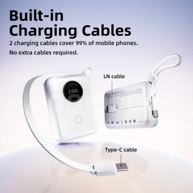 Powerbank Mini GOOJODOQ 10.000mAh Sạc Nhanh Type C Lightning USB - Dung Lượng Lớn, Nhẹ Nhàng, Giá 289.000₫ 3