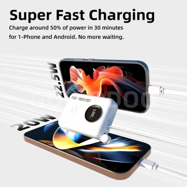 Powerbank Mini GOOJODOQ 10.000mAh Sạc Nhanh Type C Lightning USB - Dung Lượng Lớn, Nhẹ Nhàng, Giá 289.000₫ 4