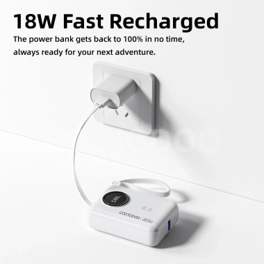 Powerbank Mini GOOJODOQ 10.000mAh Sạc Nhanh Type C Lightning USB - Dung Lượng Lớn, Nhẹ Nhàng, Giá 289.000₫ 5
