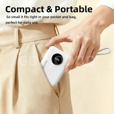 Powerbank Mini GOOJODOQ 10.000mAh Sạc Nhanh Type C Lightning USB - Dung Lượng Lớn, Nhẹ Nhàng, Giá 289.000₫ 7