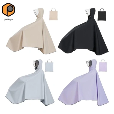 Prettyia Bike Rain Poncho – Vỏ bảo vệ xe đạp nhẹ, mũ trùm đầu, áo mưa nhỏ gọn chống nước