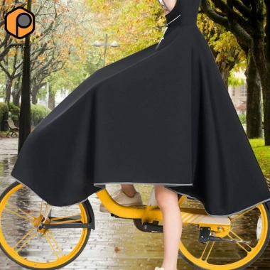 Prettyia Bike Rain Poncho – Vỏ bảo vệ xe đạp nhẹ, mũ trùm đầu, áo mưa nhỏ gọn chống nước