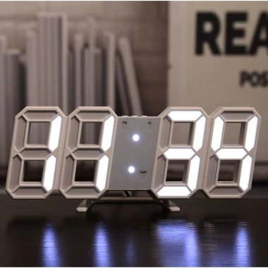 Prime Gear Đồng hồ LED 3D treo tường & để bàn TN828 + Củ sạc - Giá 87.999 VND