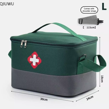 QIUWU Túi đựng thuốc dung tích lớn - Bộ sơ cứu y tế di động cho nhà và ô tô 7