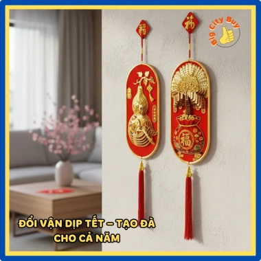Quả Bầu & Cây Kim Ngân Chiêu Tài - Tranh Treo Tết Thủy May Mắn Năm Mới 308TT