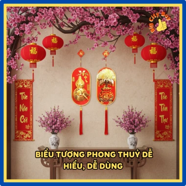 Quả Bầu & Cây Kim Ngân Chiêu Tài - Tranh Treo Tết Thủy May Mắn Năm Mới 308TT