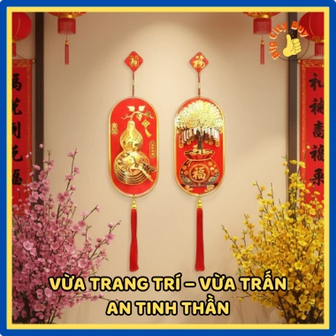Quả Bầu & Cây Kim Ngân Chiêu Tài - Tranh Treo Tết Thủy May Mắn Năm Mới 308TT 8 Quả Bầu & Cây Kim Ngân Chiêu Tài - Tranh Treo Tết Thủy May Mắn Năm Mới 308TT 8