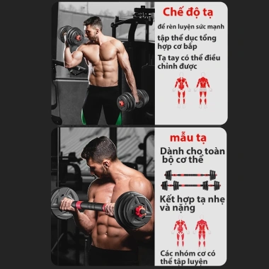 Quả tạ đa năng 10-40kg điều chỉnh trọng lượng - Bộ tạ tay, tạ đẩy, giá ưu đãi 209.000 VND