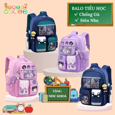 Quà tặng Balo tiểu học lớp 1-6 thiết kế hiện đại, phom cứng, chống gù, chống nước - Giá ưu đãi 219k 5