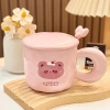 Quà tặng cốc sứ 420ml nắp + muỗng cao cấp, set túi hoạ tiết hoạt hình - 140.000 VND 5