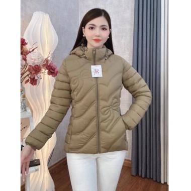 Quà Tặng Mẹ – Áo khoác phao nữ siêu nhẹ, trần hai mặt bông vi sinh kháng khuẩn, họa tiết thêu, 265.200₫