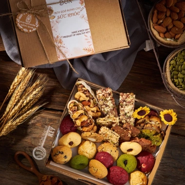 Quà tặng người yêu Valentine Box 18 vị Healthy Key nguyên cám mix hạt EatClean