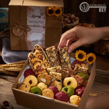 Quà tặng người yêu Valentine Box 18 vị Healthy Key nguyên cám mix hạt EatClean